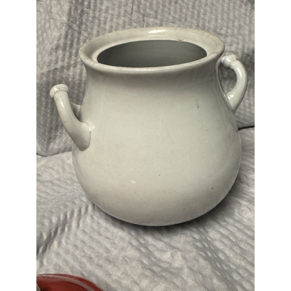 Vintage 1940-1960 Thomas Hughes Ironstone China Mustard Jam Pot Red Lid English - Picture 9 of 11